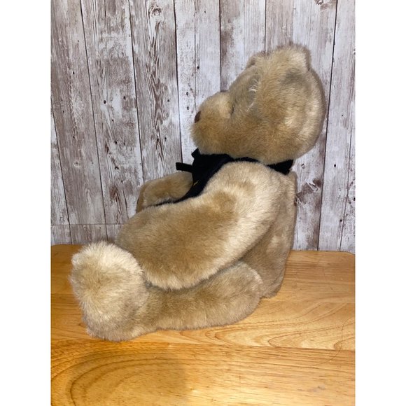 Authentic Fossil 13” Tan Plush Bear Black & Gold Felt Scarf Stuffed Animal Toy - Picture 9 of 14